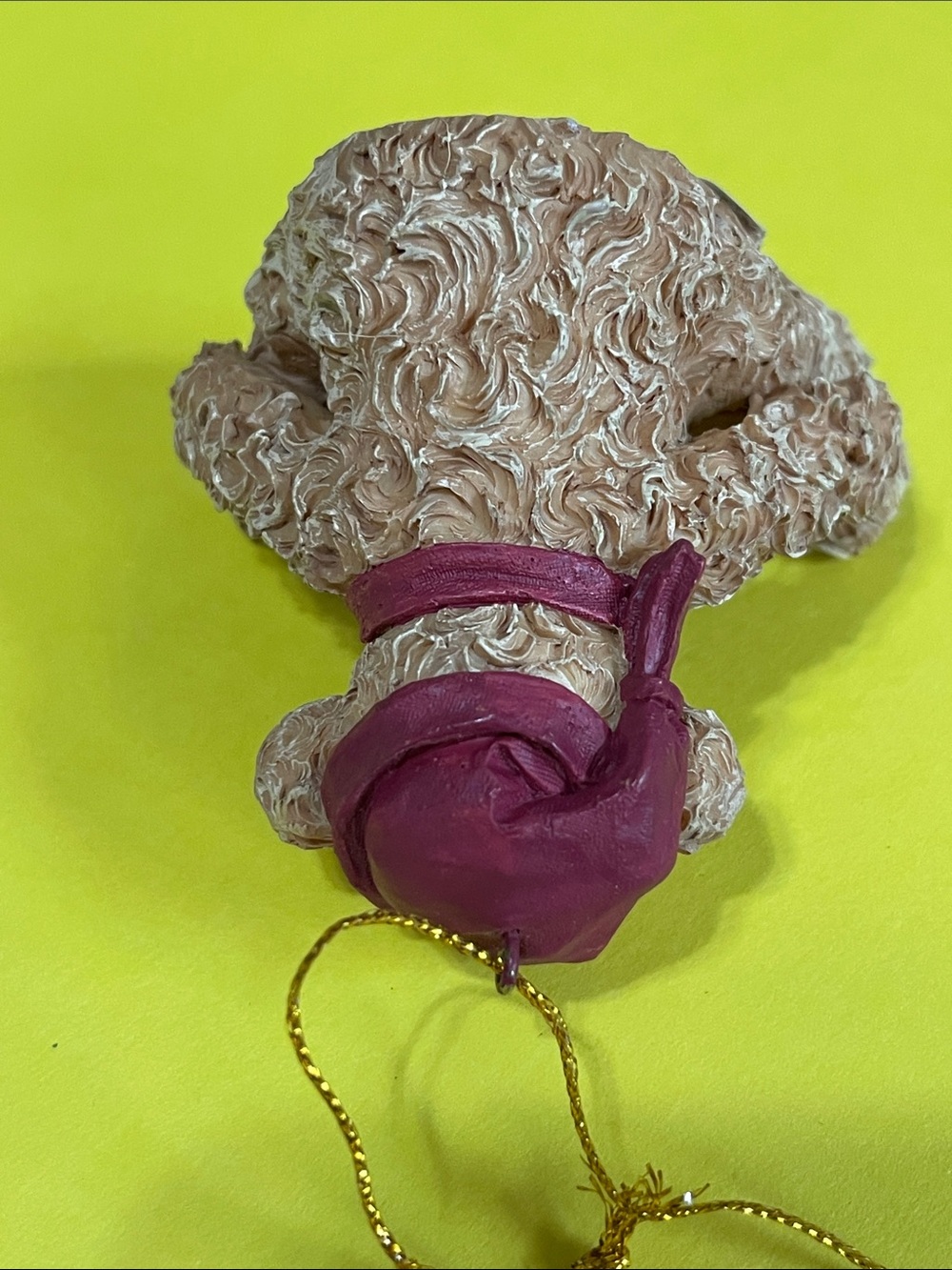 Vintage Harrods 1999 Textured Bear Ornament w/ Maroon Hat and Scarf - Picture 8 of 9